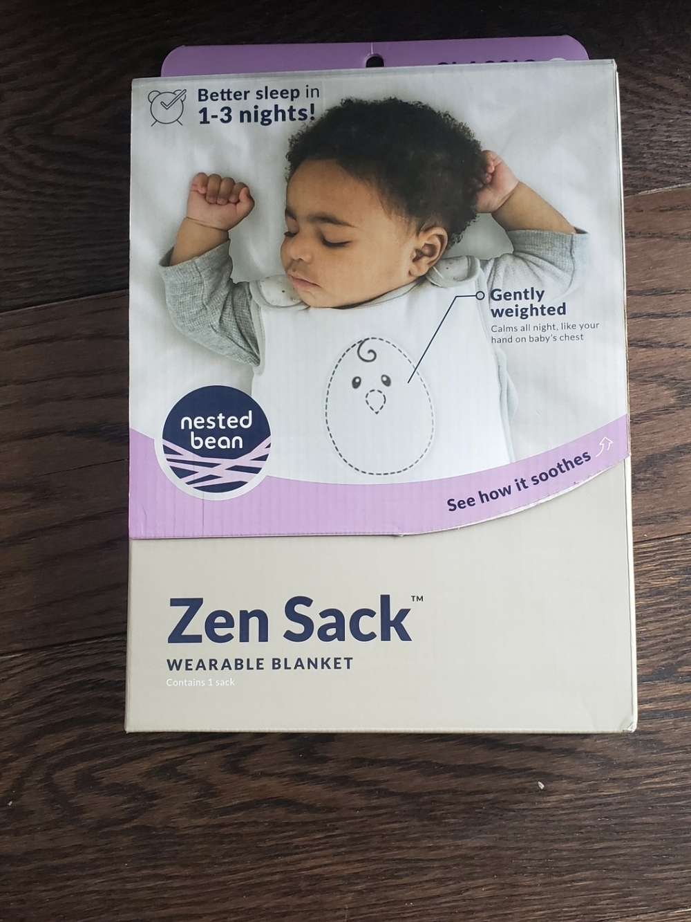 Nested Bean Zen Sack Wearable Blanket - Cream and Light Gray